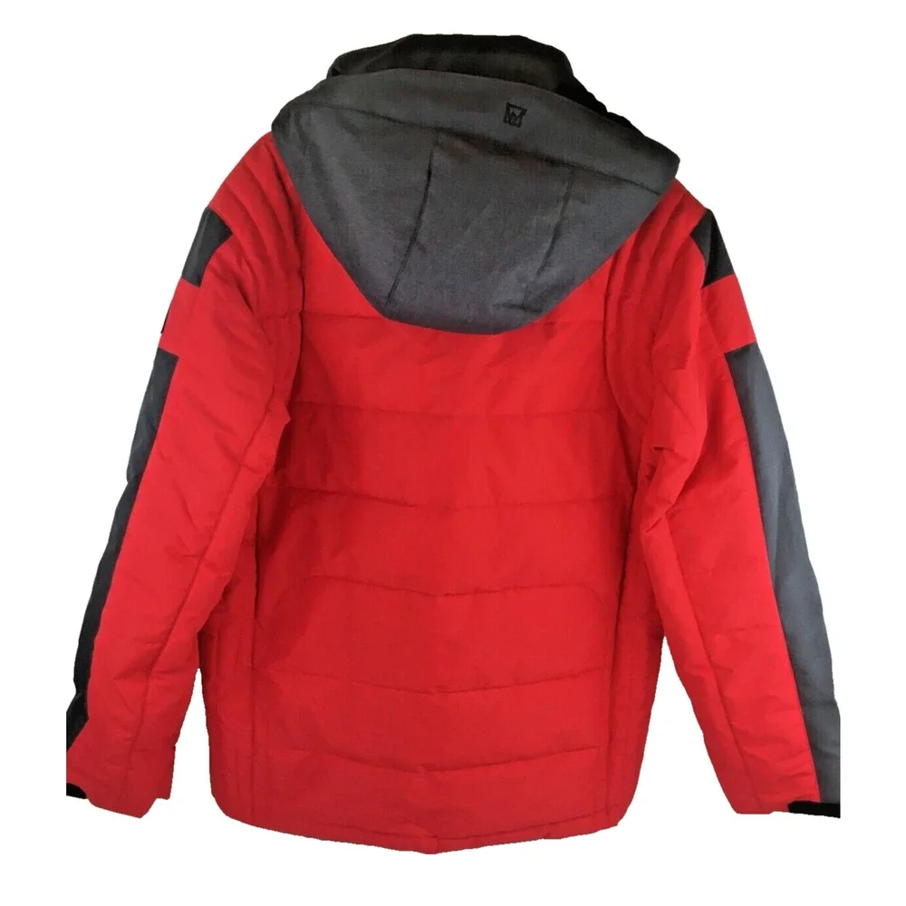 Avalanche outdoor company Men's coat Ski Jacket NEW Red Gray Detachable Hood